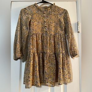 Art Class Girls Paisley Print Long Sleeve Dress Size 6/6X